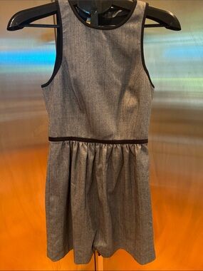 4.collective Sleeveless Gray Mini Dress with Black Trim